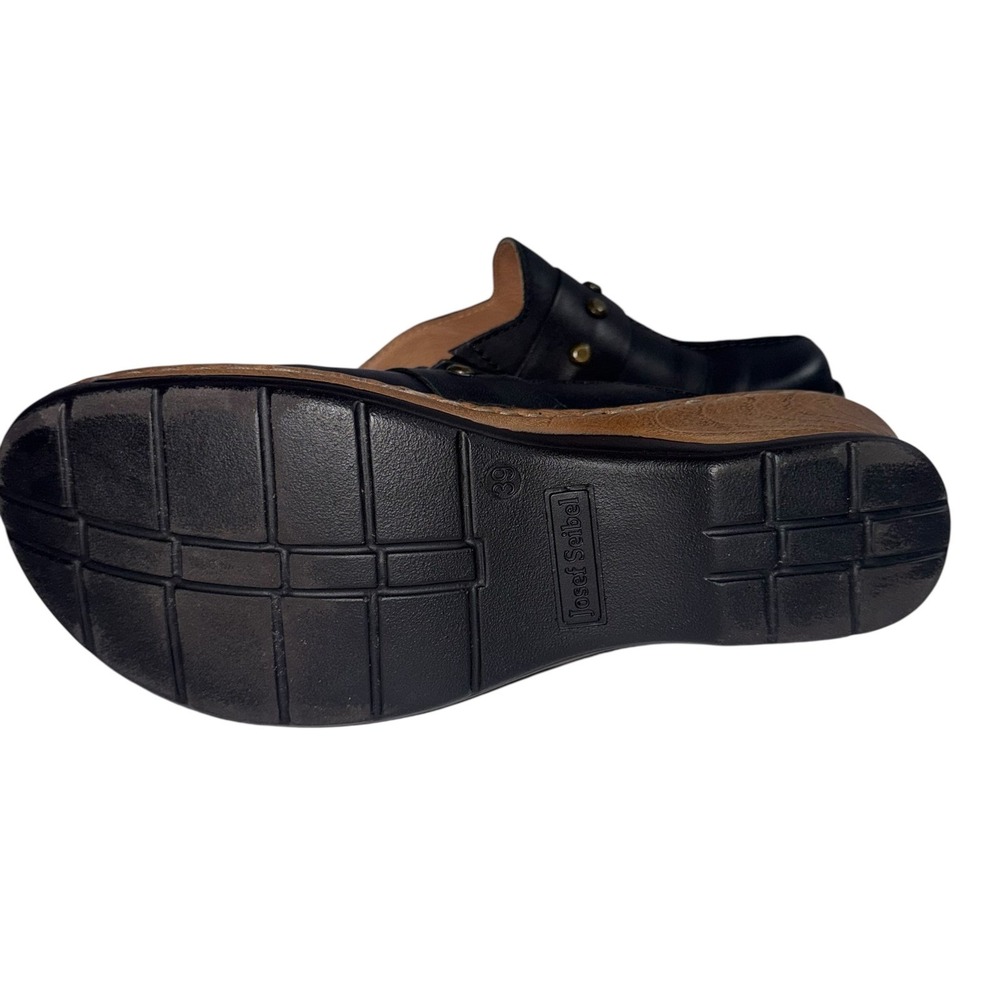 Josef Seibel Womens Black Leather Studded Clog Mules 254406 Size 39 - Picture 8 of 10